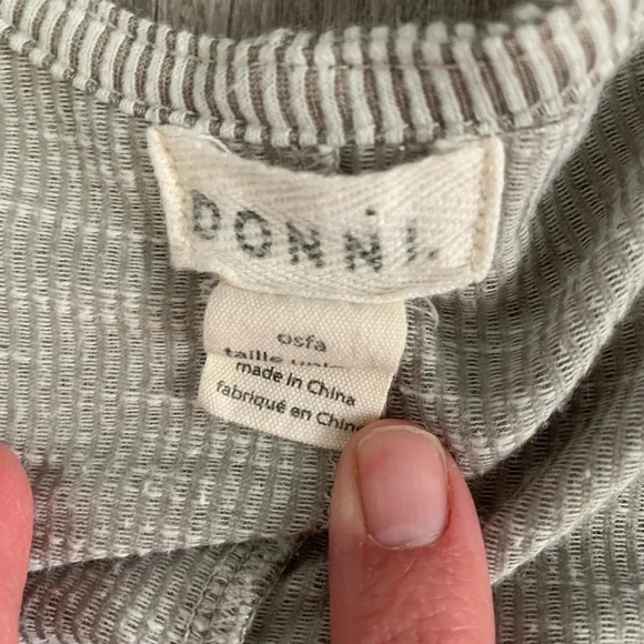 DONNI. | Anthropologie | Ribbed | Open Front | Cardigan | Cream & Beige | OSFA - Picture 4 of 5